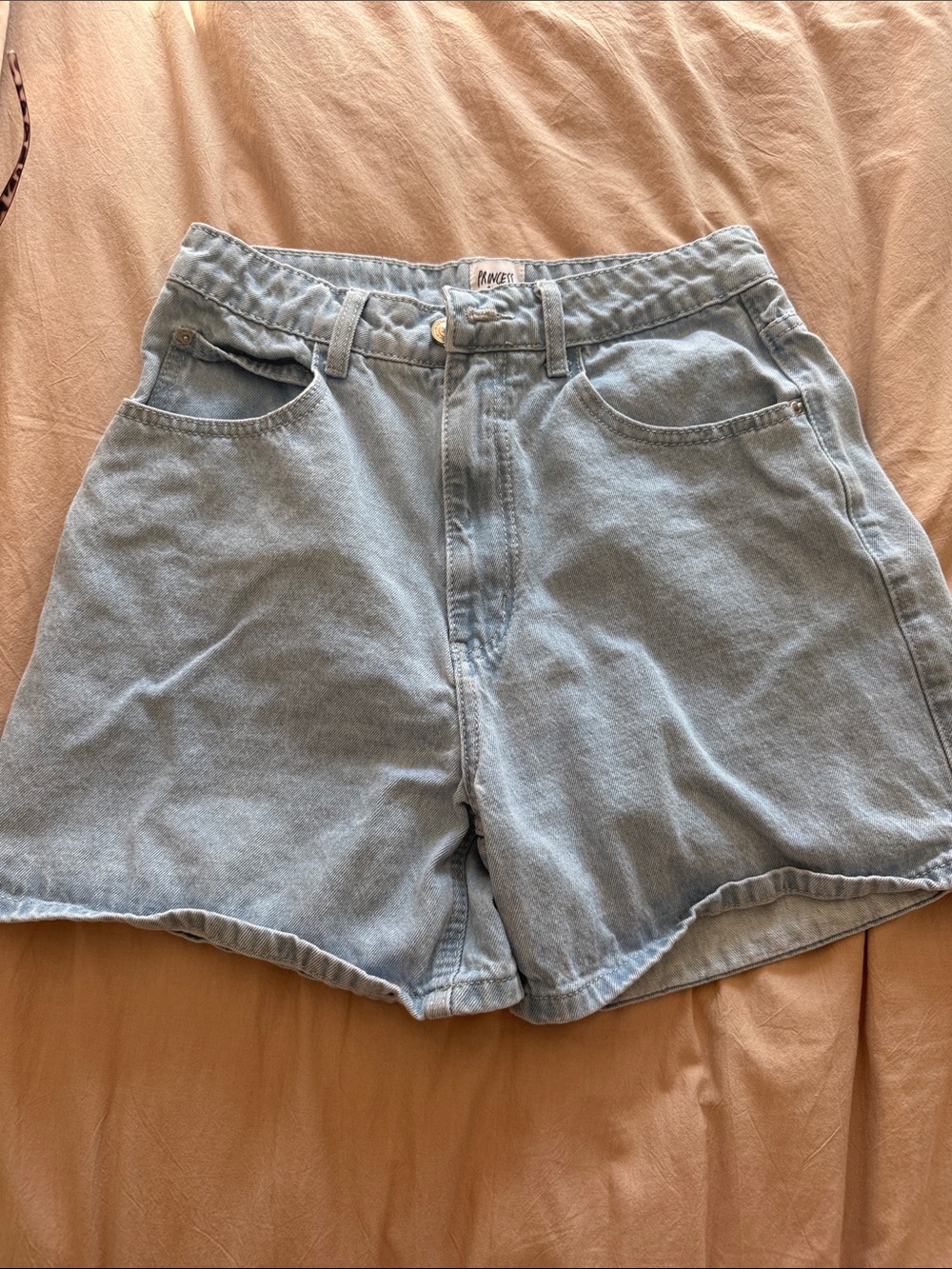 Princess Polly Light Blue High Waisted Denim Shorts – AU/UK 10 / US 6